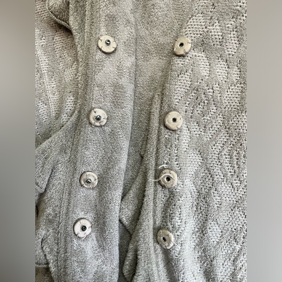 Armani Collezioni soft knit Ruffle neck Cardigan Sweater floral Jacquard body - Picture 8 of 11